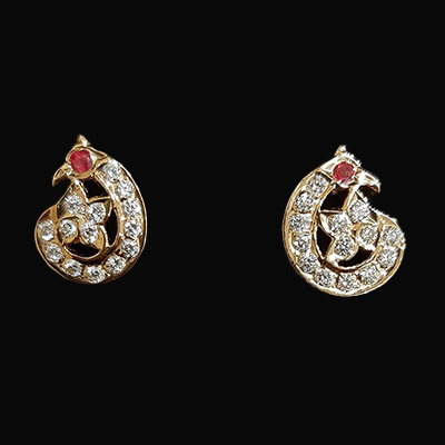 curved diamond earrings