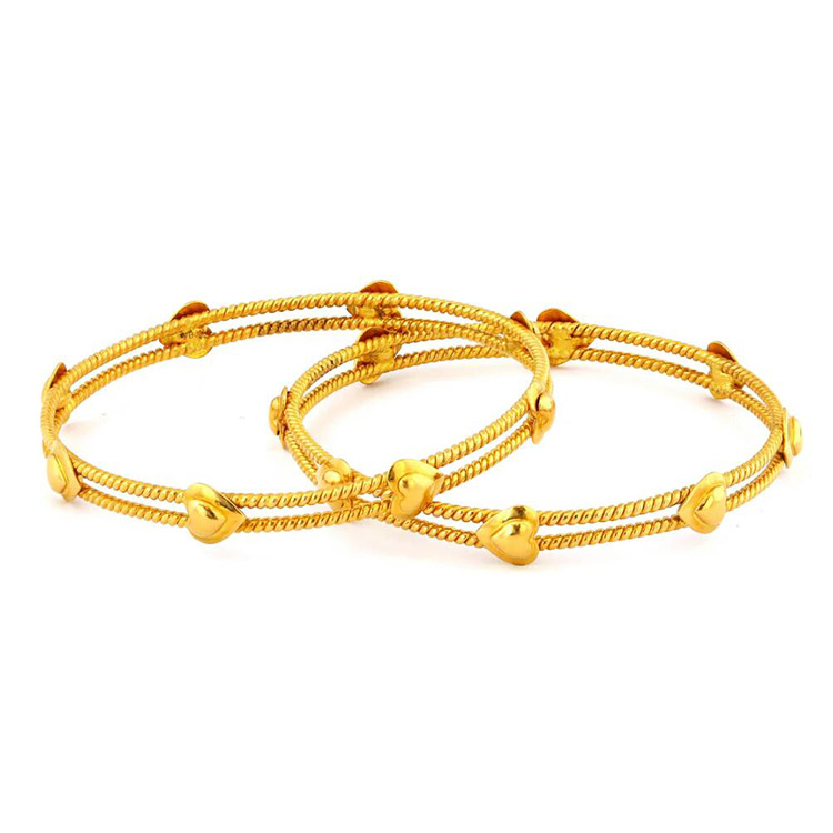 plain gold pipe bangles